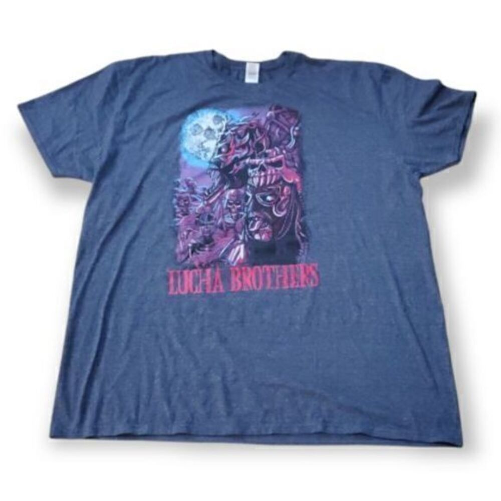 Lucha Brothers Gray XXXL / 3XL T-shirt WWE WWF Wrestling Luchador Skull‎
